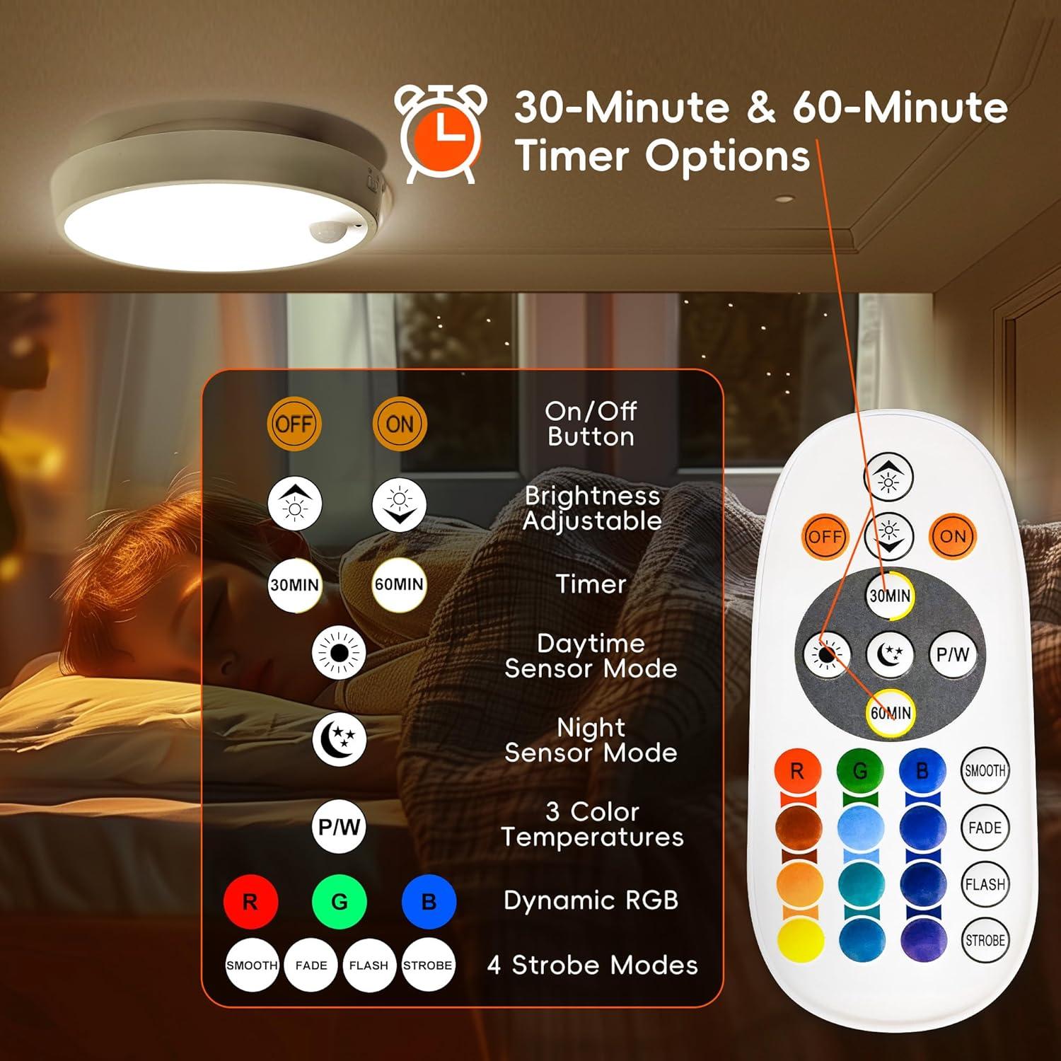 Luz de Techo LED Molrebe ZY-1456-US con Sensor de Movimiento