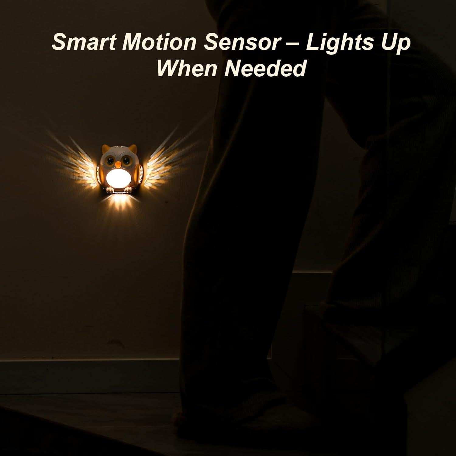 Luz Nocturna 3D Hooty Búho LED Recargable Amarillo