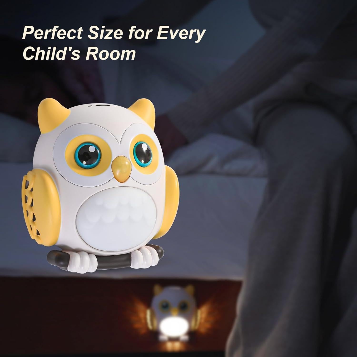 Luz Nocturna 3D Hooty Búho LED Recargable Amarillo