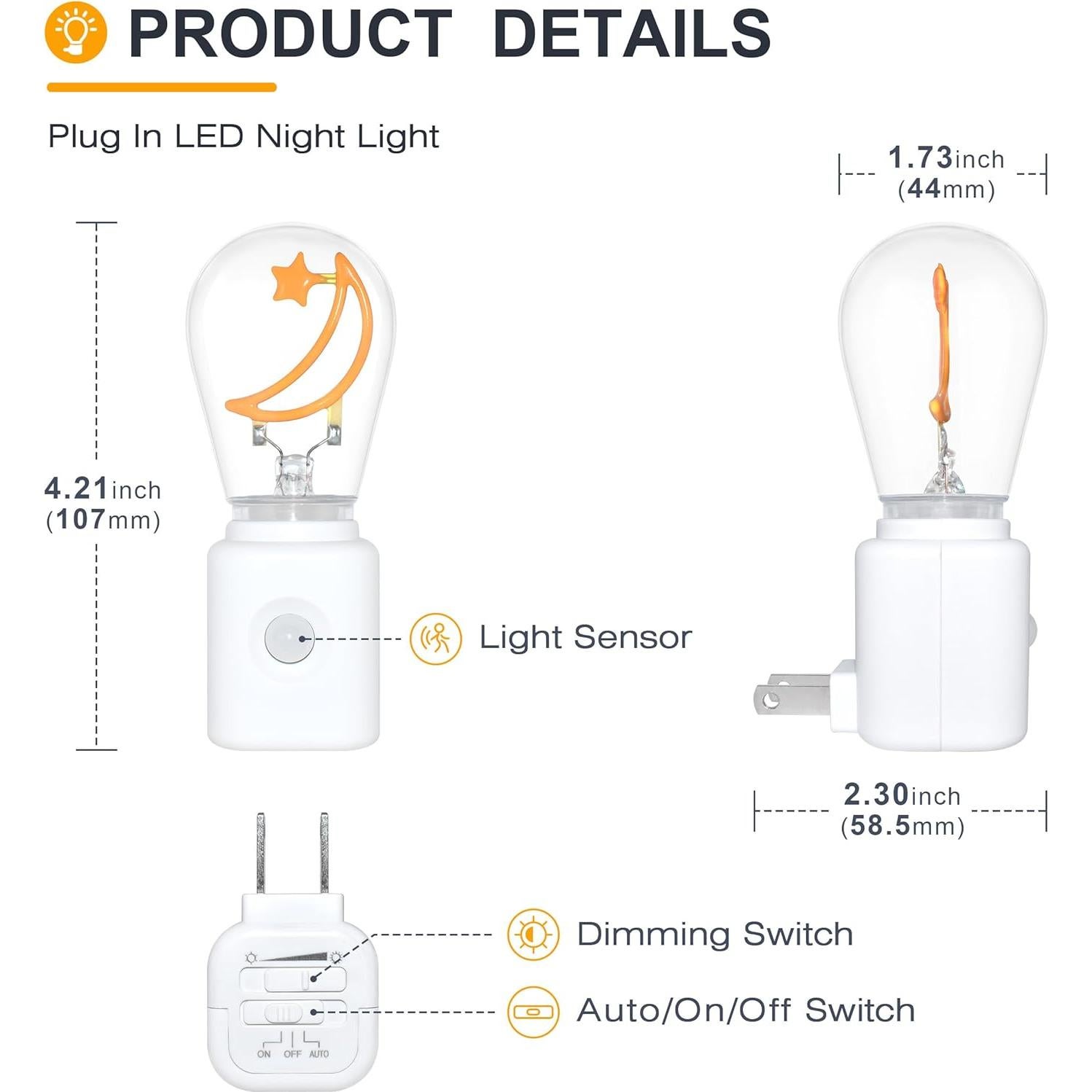 Luz Nocturna LED LUMILECT S14 Regulable con Sensor 1W