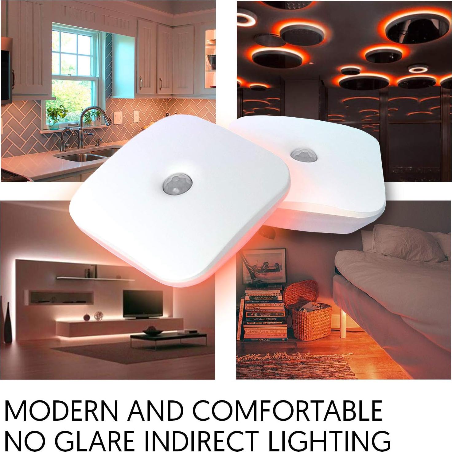 Luz Nocturna Portátil LED Rojo con Sensor de Movimiento - 2 Unidades