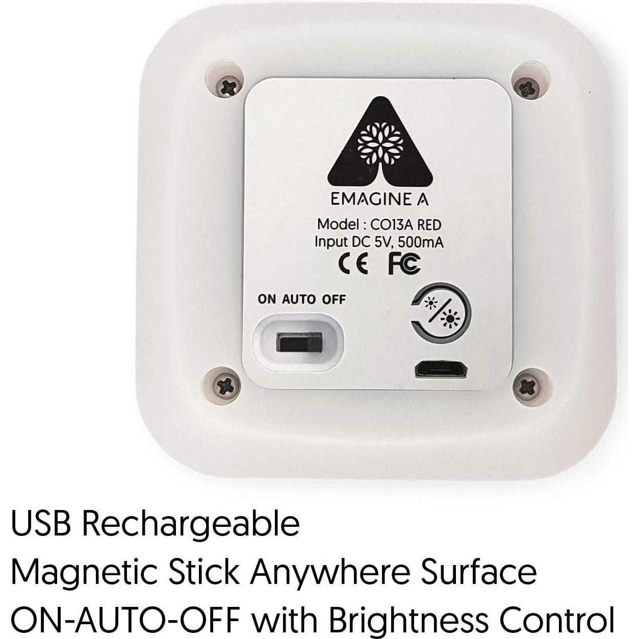 Luz Nocturna Portátil LED Rojo con Sensor de Movimiento - 2 Unidades