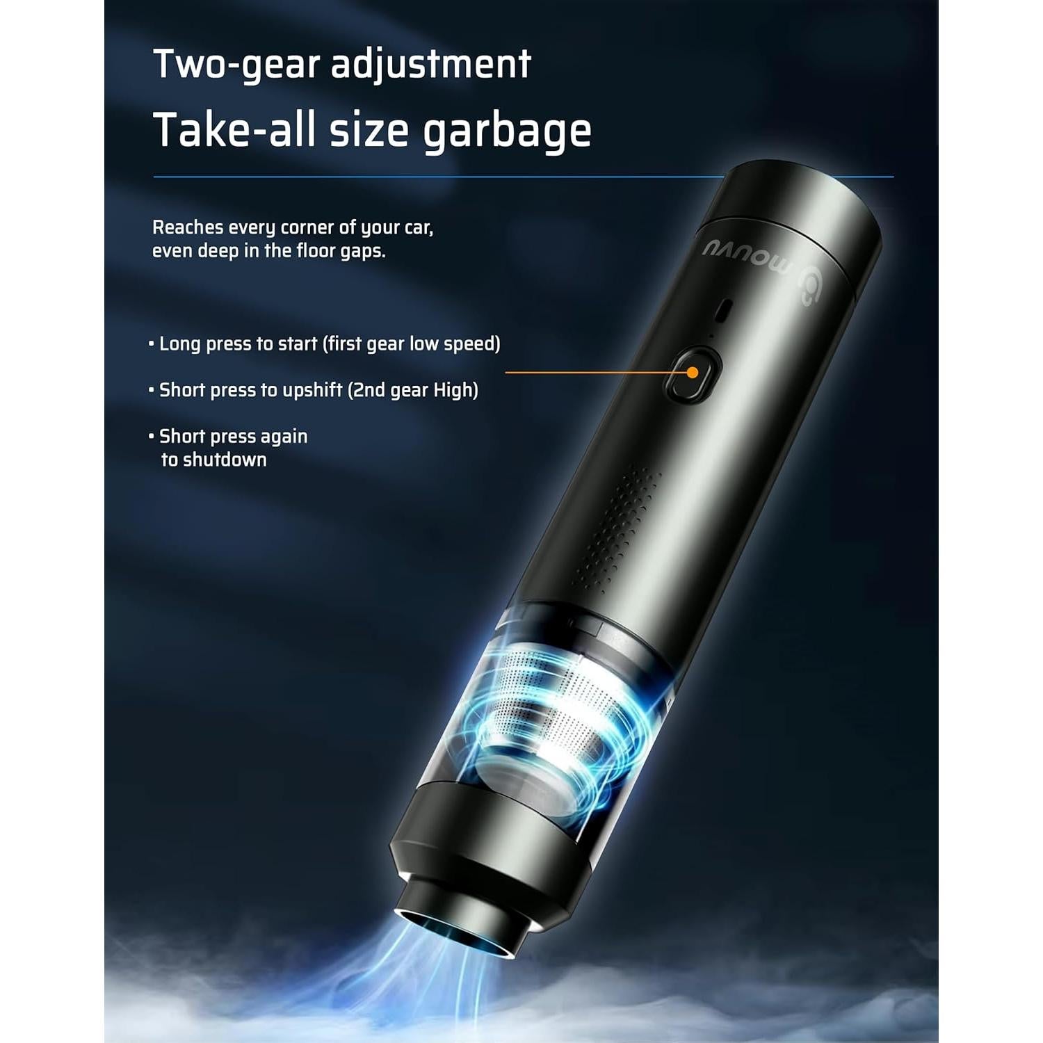 Aspiradora Portátil Inalámbrica Mouvu Mini 16000Pa Carga Tipo-C