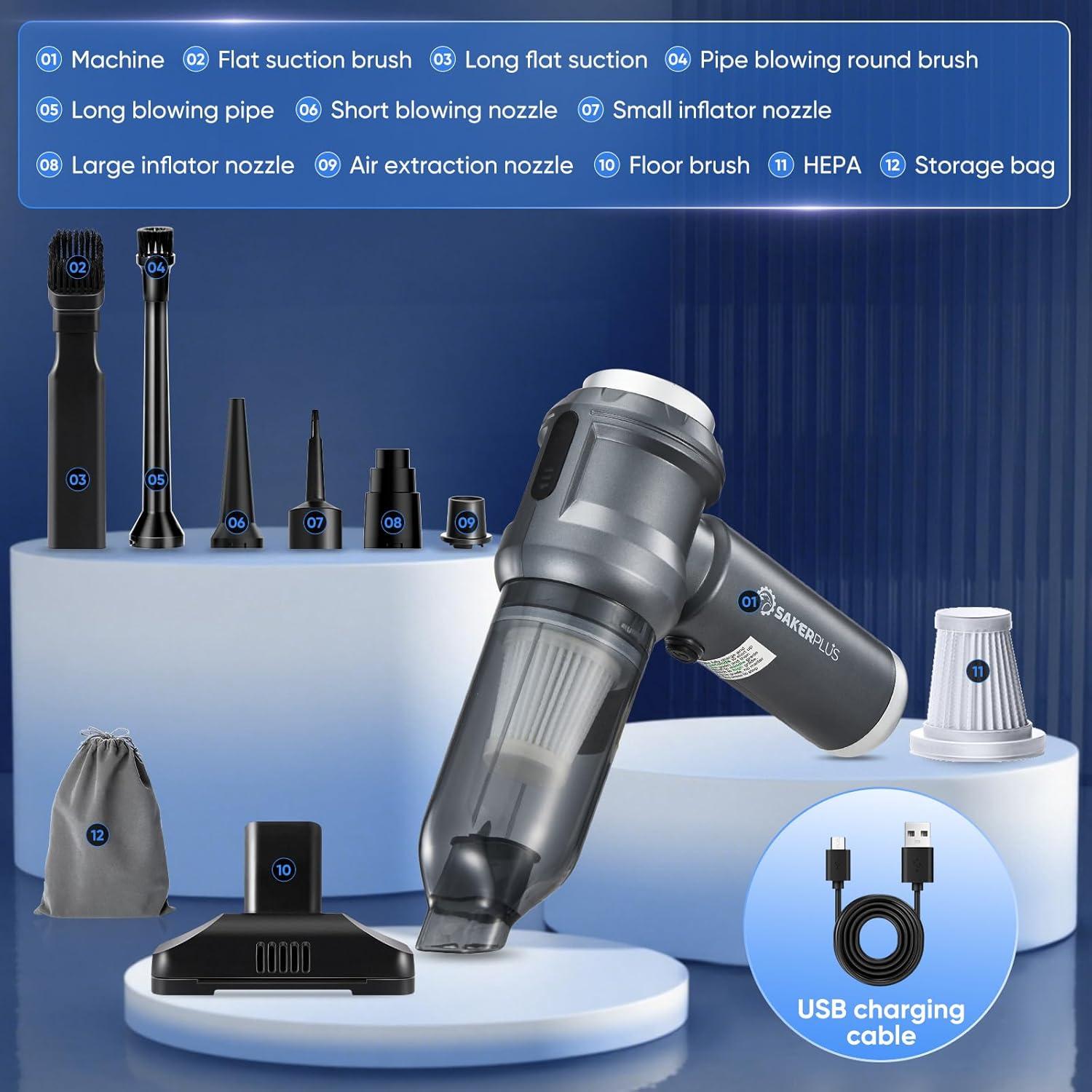 Aspiradora de Mano SakerPlus SW110 4 en 1 20000PA Recargable