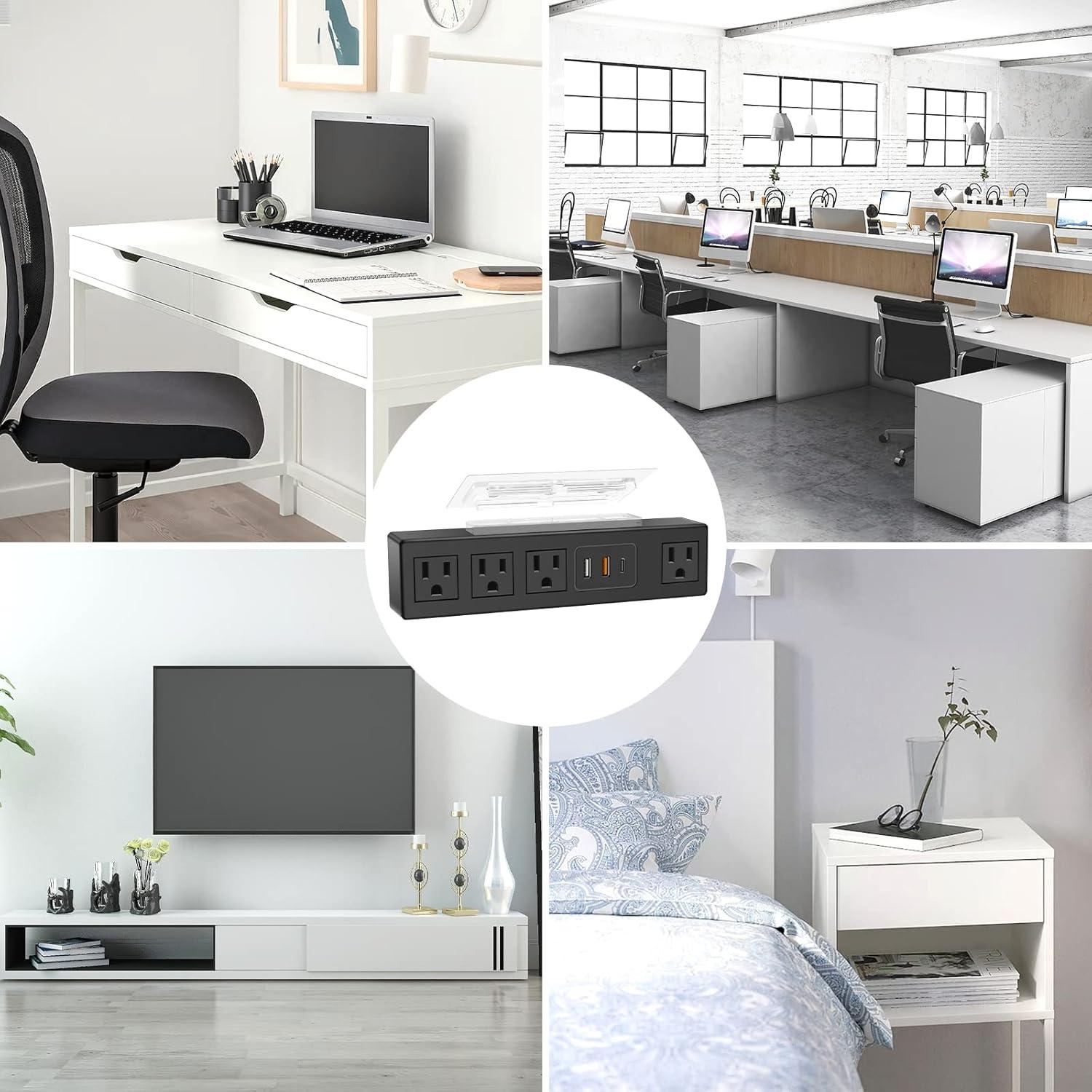 Regleta de Enchufes HHSOET 45W con Carga Rápida USB 1.83m