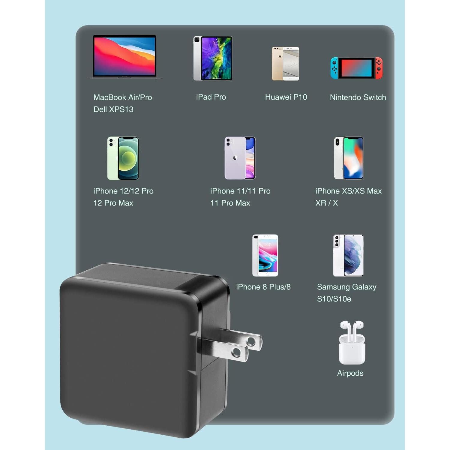 Cargador DTK USB C 65W 4 Puertos Estación de Carga Inteligente