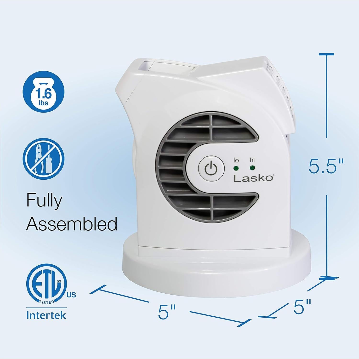 Ventilador de Escritorio Lasko MyCool D300 USB 2 Velocidades