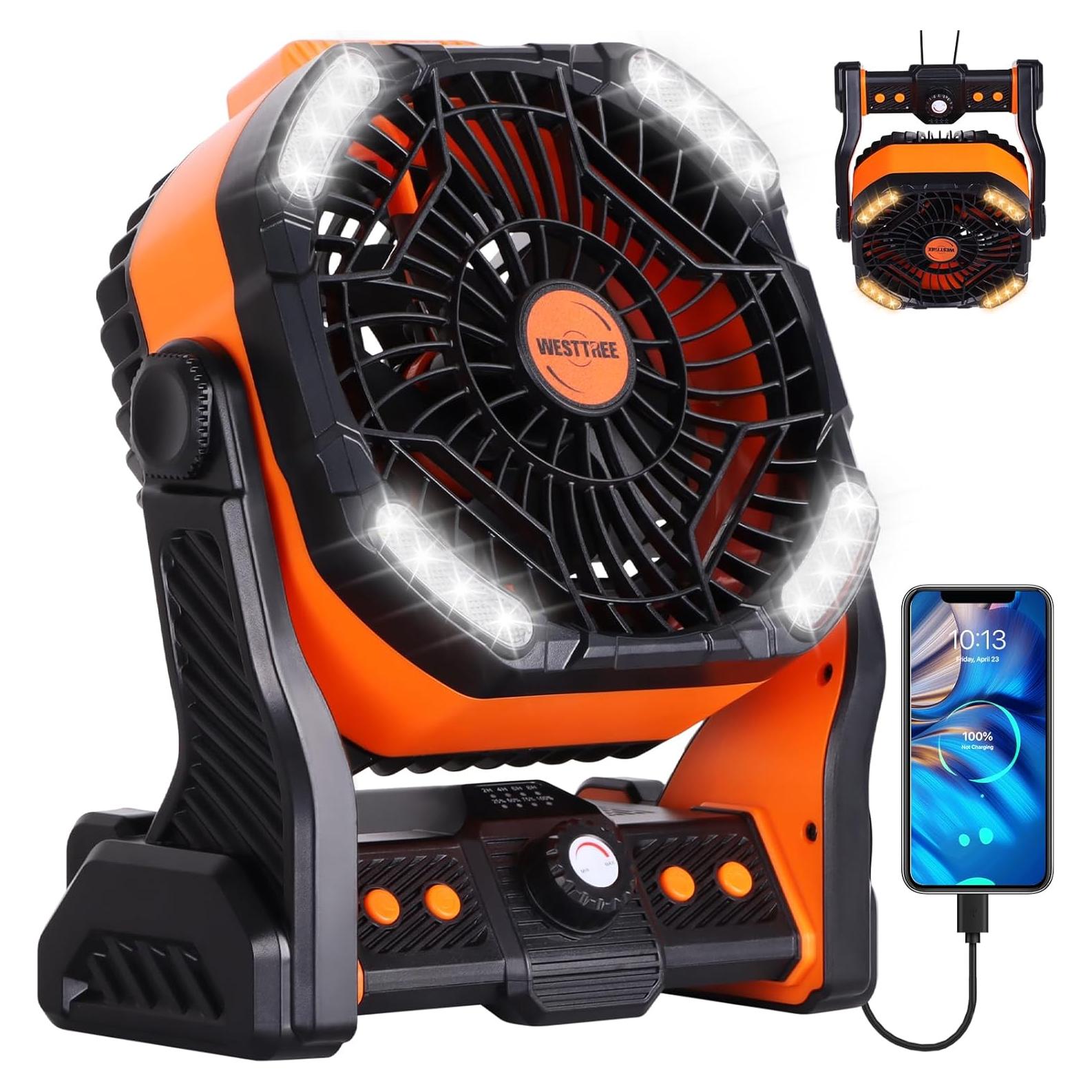 Ventilador portátil recargable WESTTREE 20000mAh Naranja