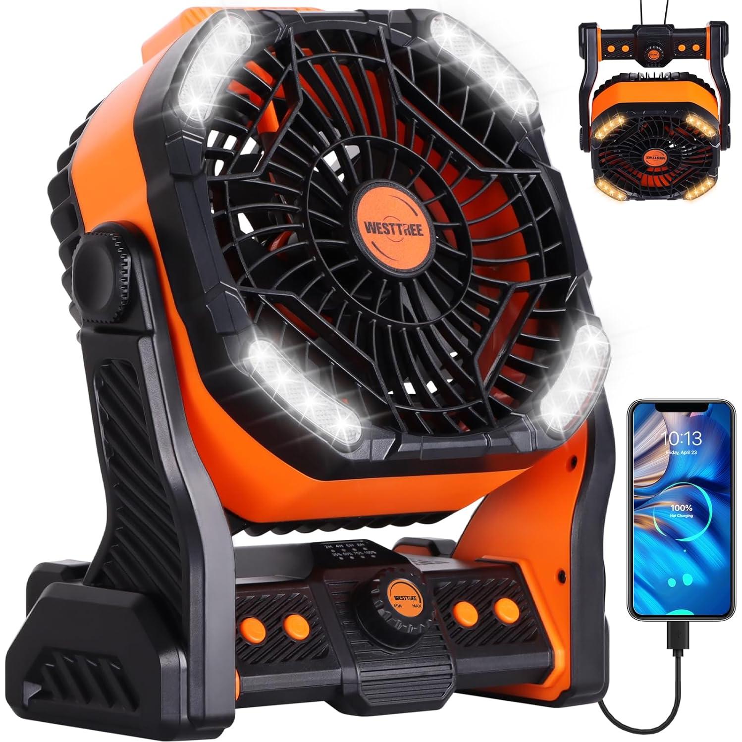 Ventilador portátil recargable WESTTREE 20000mAh Naranja