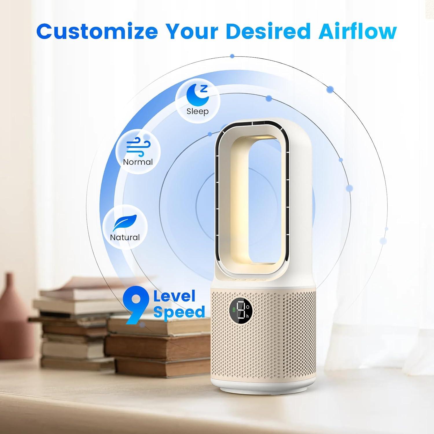 Ventilador de Mesa Misby MB-F12-WH 33cm Silencioso 9 Velocidades