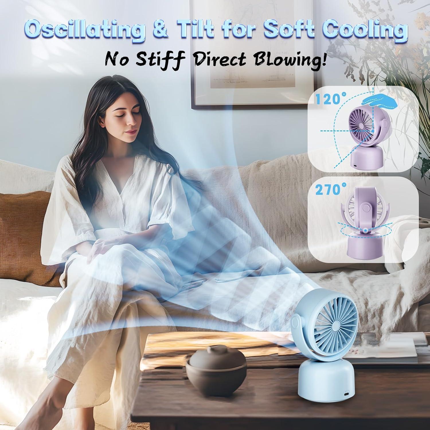 Ventilador de Mesa Motomate Azul 5" Portátil 3 Velocidades