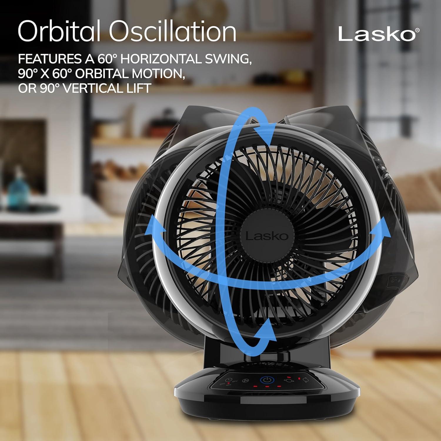 Ventilador Circulador de Aire Lasko Whirlwind 3 Velocidades Negro