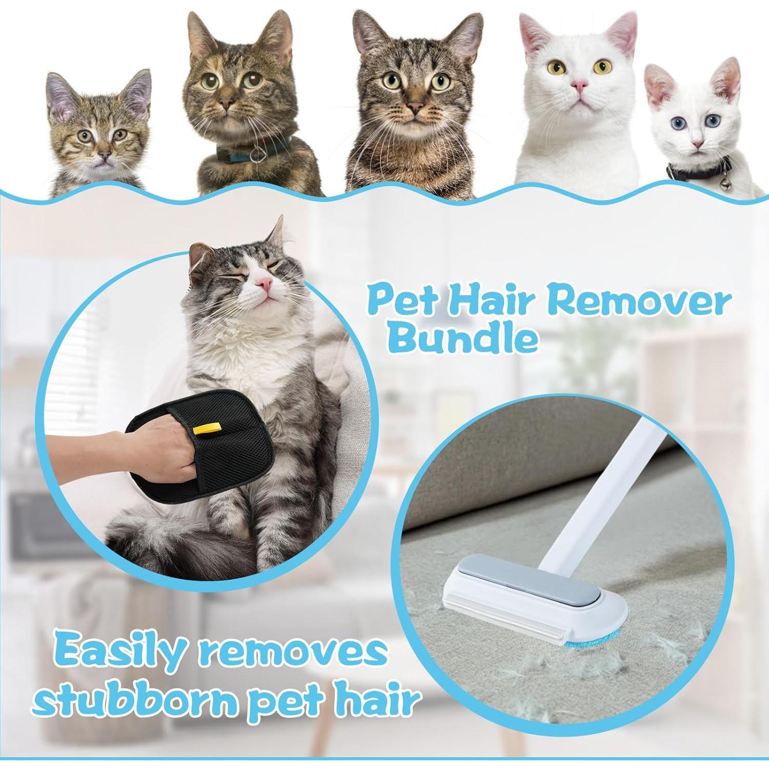 Guante y Cepillo Quitapelos para Mascotas ScroRich 4 en 1