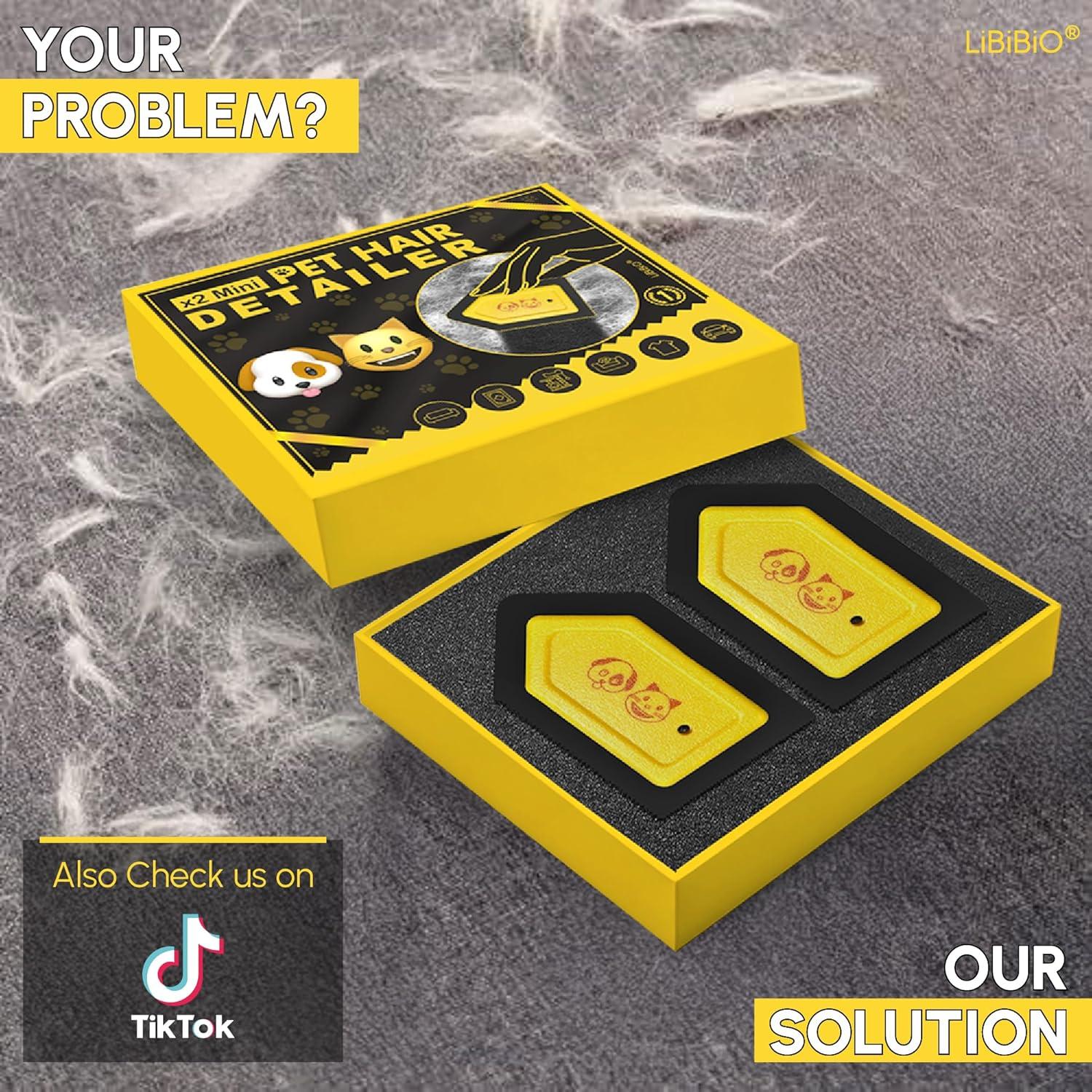 Removedor de Pelo de Mascota Libibio - Paquete de 2 - Multi-superficie