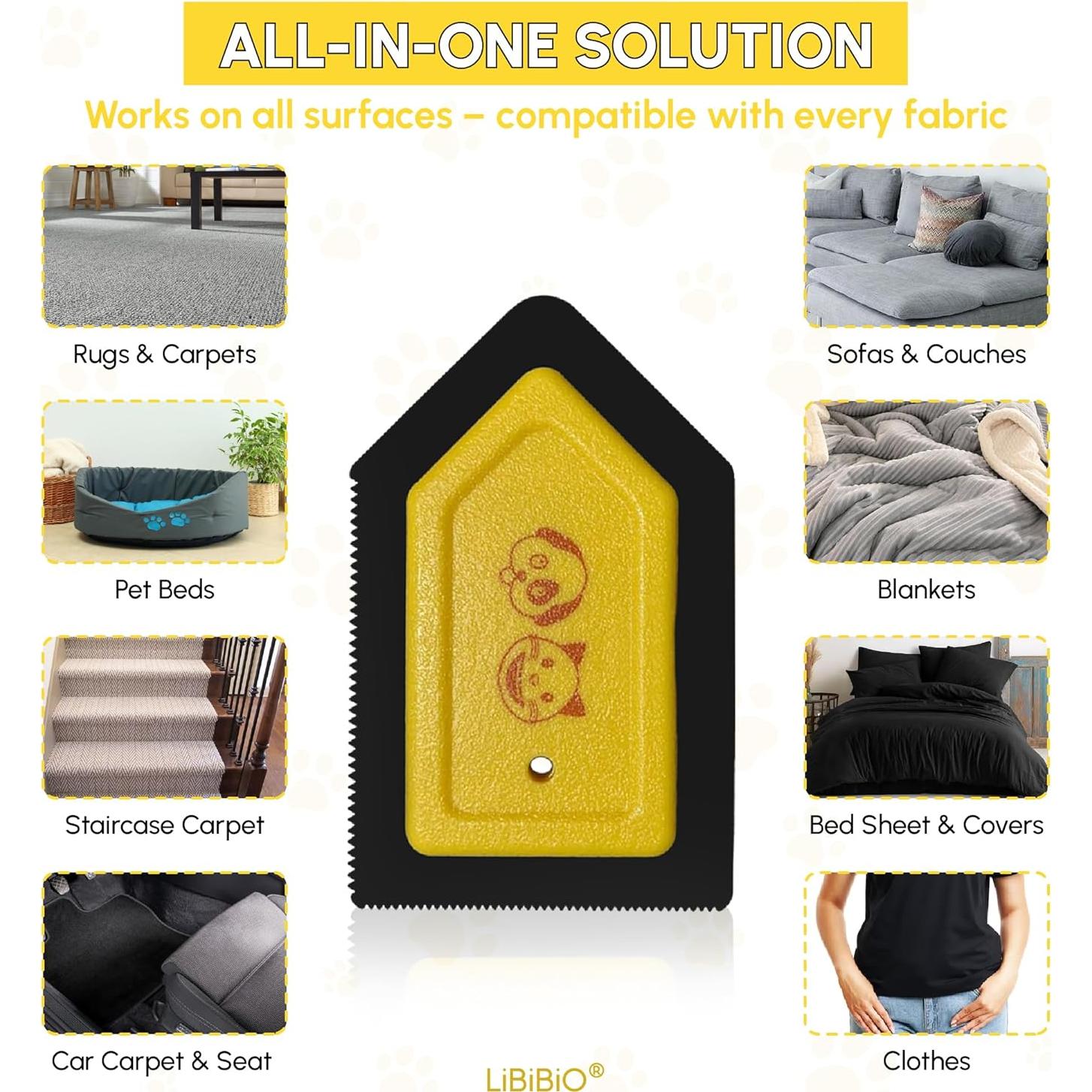 Removedor de Pelo de Mascota Libibio - Paquete de 2 - Multi-superficie