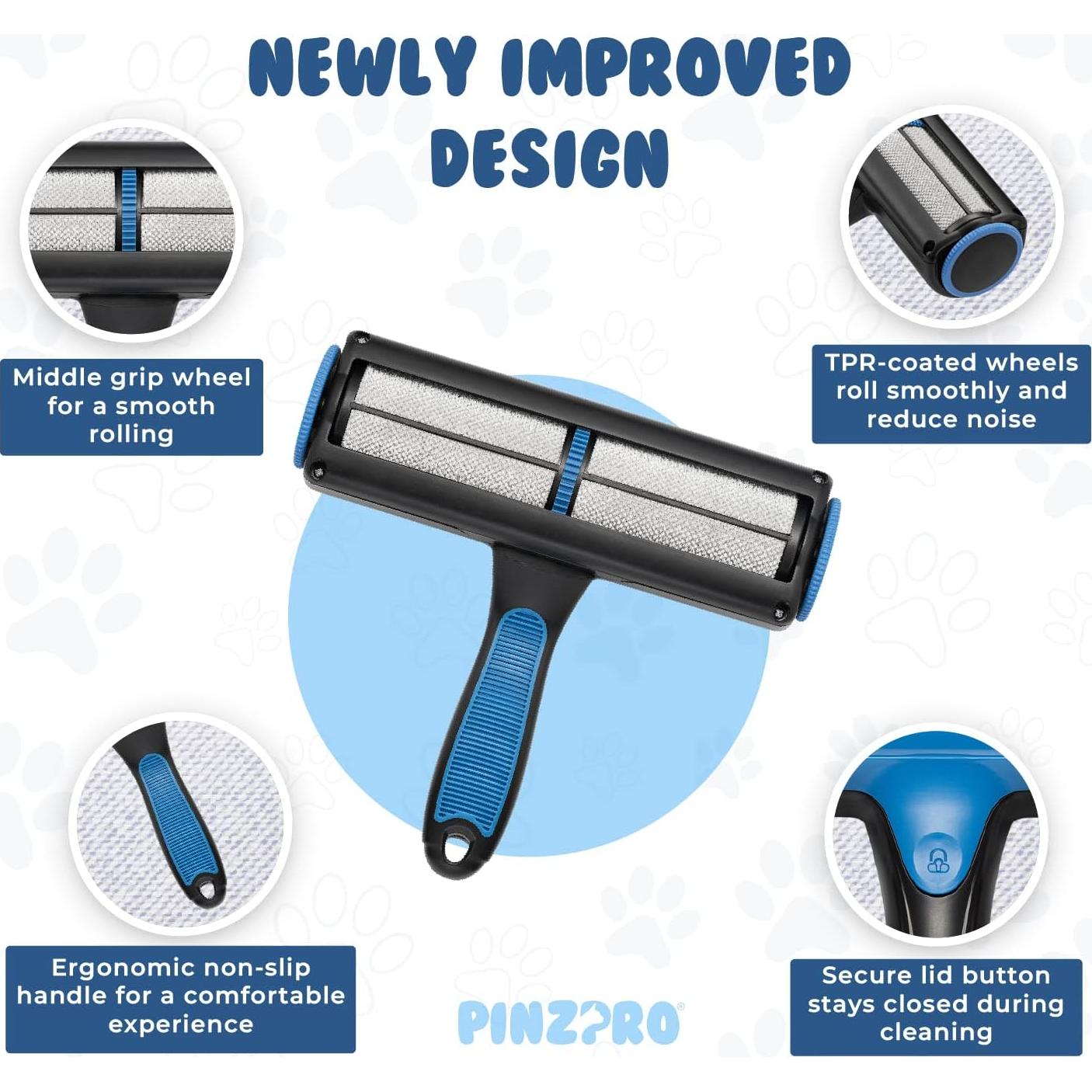 Removedor de Pelo de Mascota PinzPro + Cepillo Detalle Azul