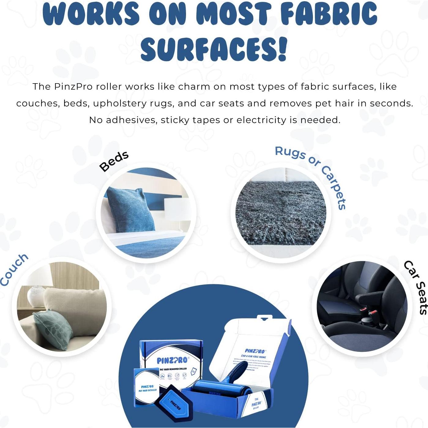 Removedor de Pelo de Mascota PinzPro + Cepillo Detalle Azul