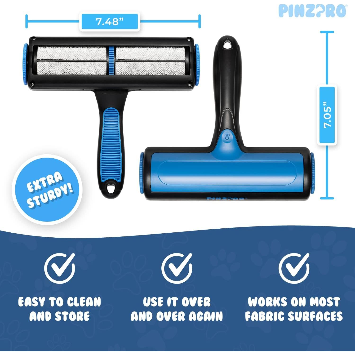 Removedor de Pelo de Mascota PinzPro + Cepillo Detalle Azul