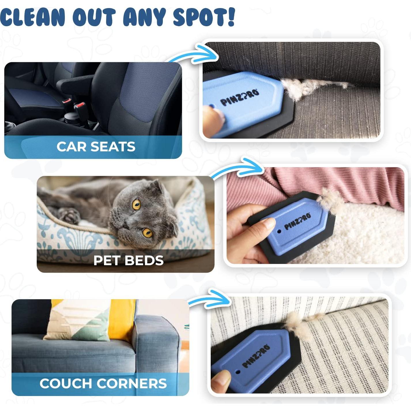 Removedor de Pelo de Mascota PinzPro + Cepillo Detalle Azul