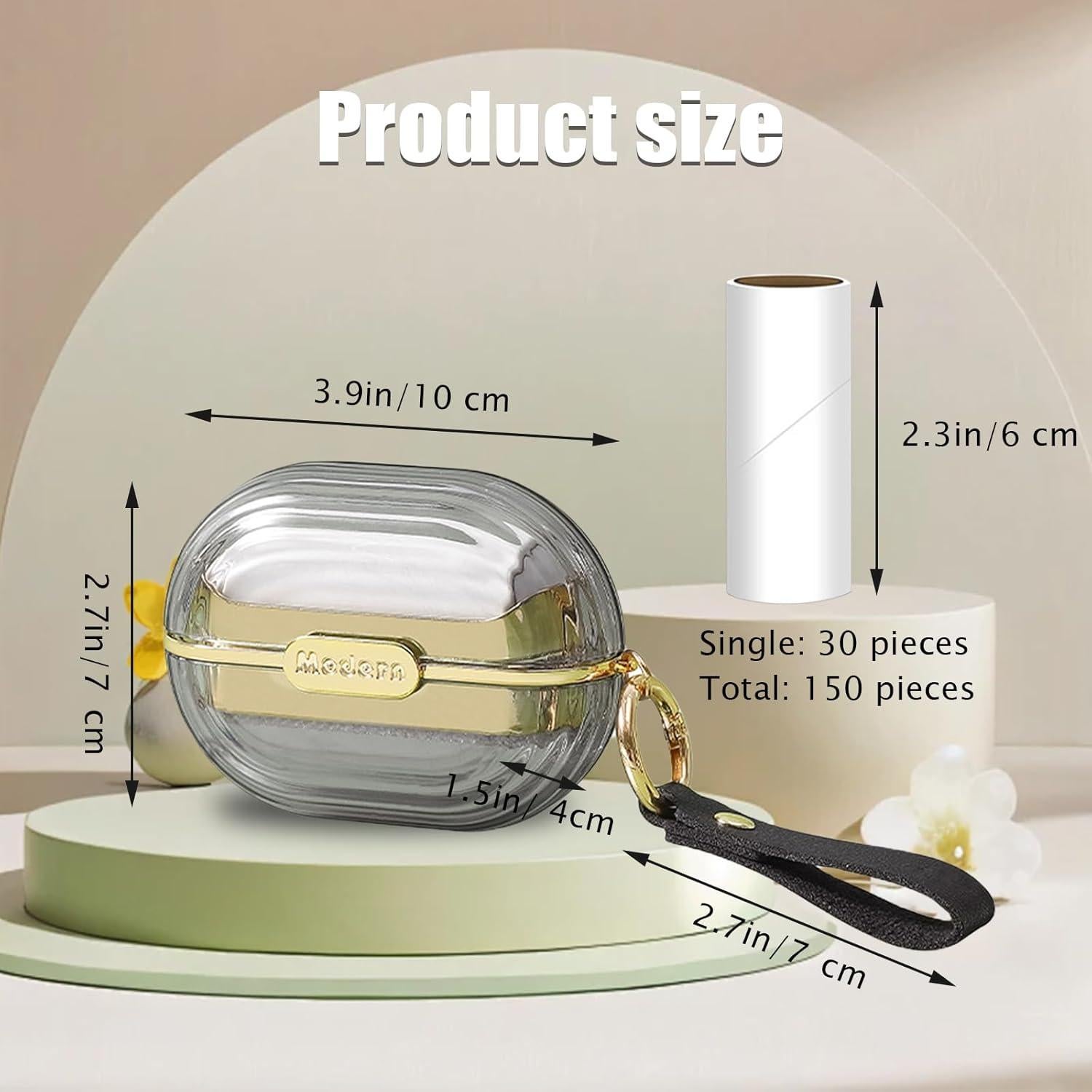 Rodillo de Pelusa Portátil INCAUCA Gris con 5 Recargas