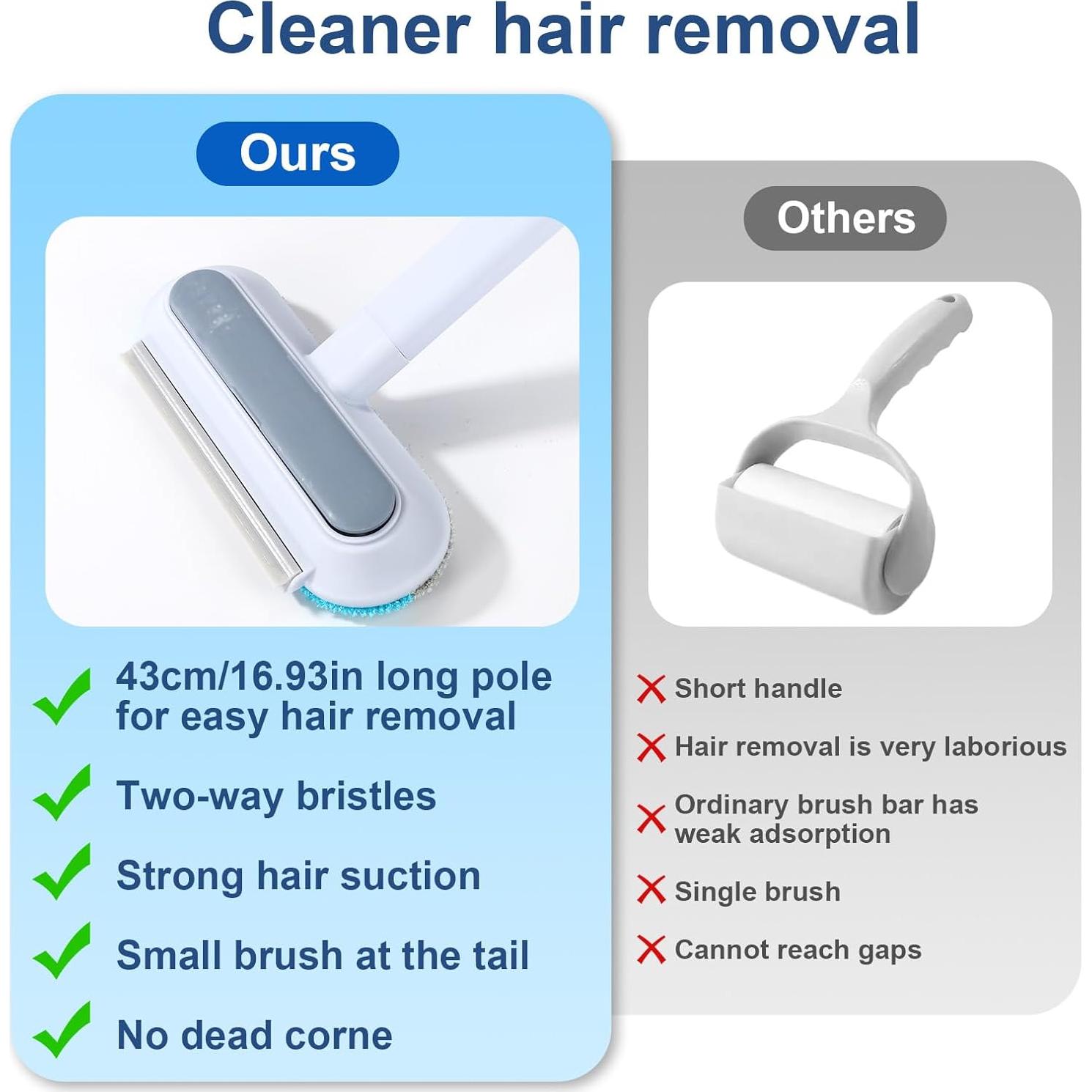 Removedor de Pelo de Mascotas 4 en 1 Lyreh, Mango Largo 43cm