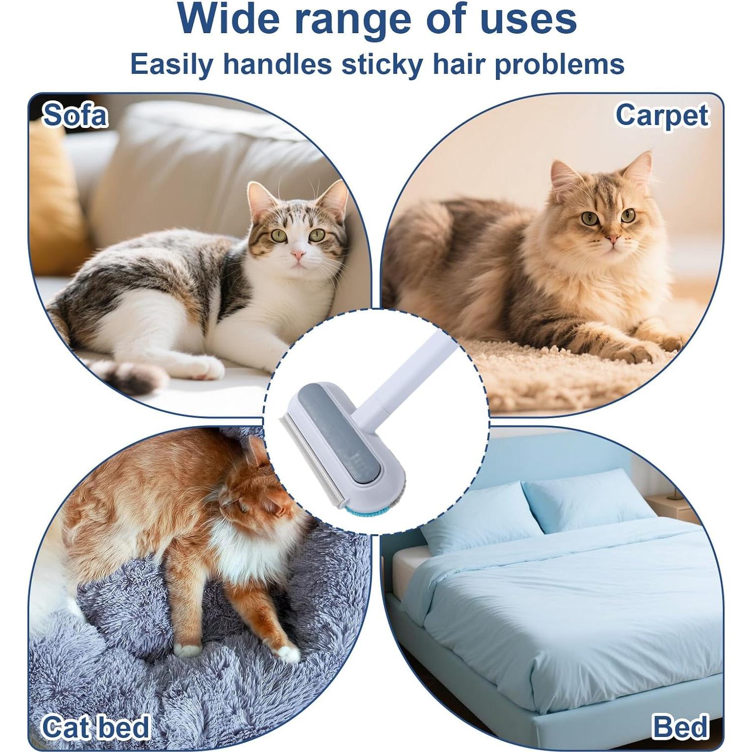 Removedor de Pelo de Mascotas 4 en 1 Lyreh, Mango Largo 43cm