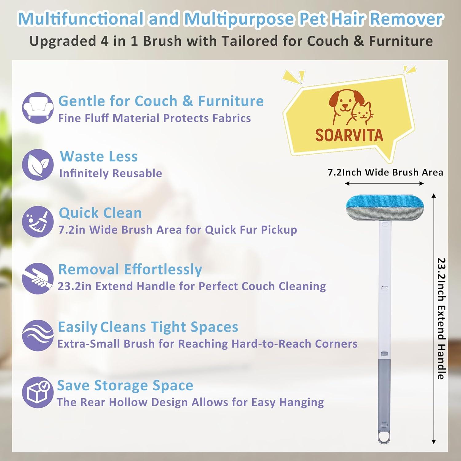 Cepillo Removedor de Pelo de Mascota Soarvita 60cm Reutilizable