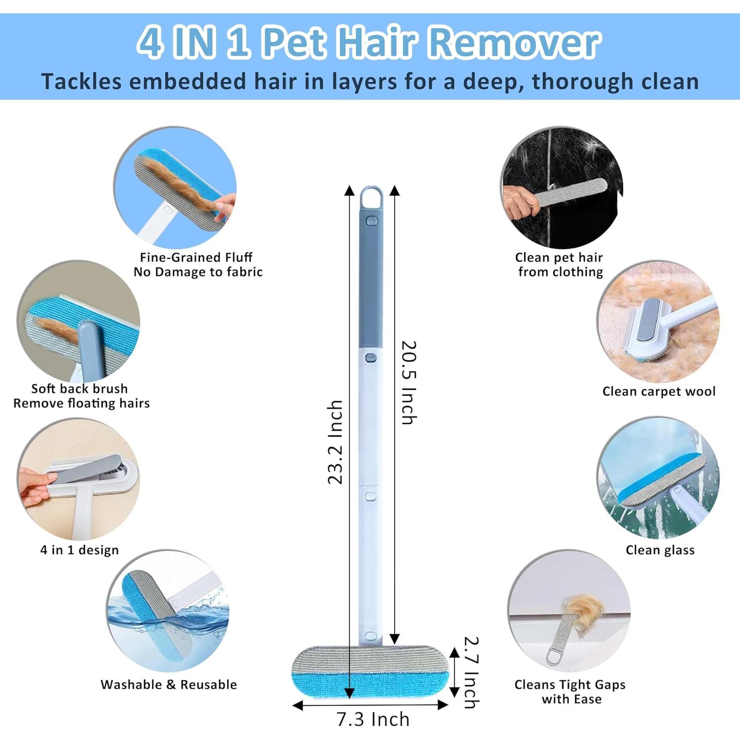 Cepillo Removedor de Pelo de Mascota Soarvita 60cm Reutilizable