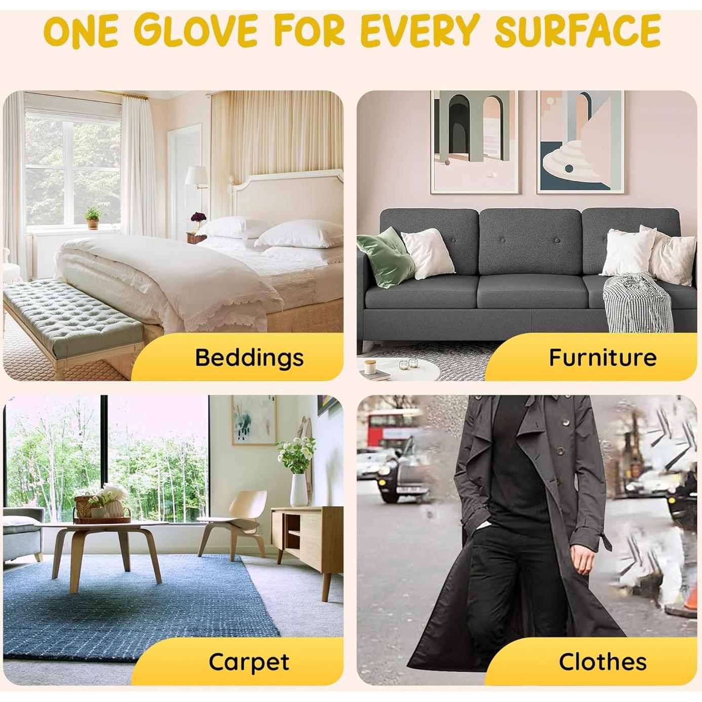 Guantes Electroestáticos para Remoción de Pelo de Mascota 2-Pack