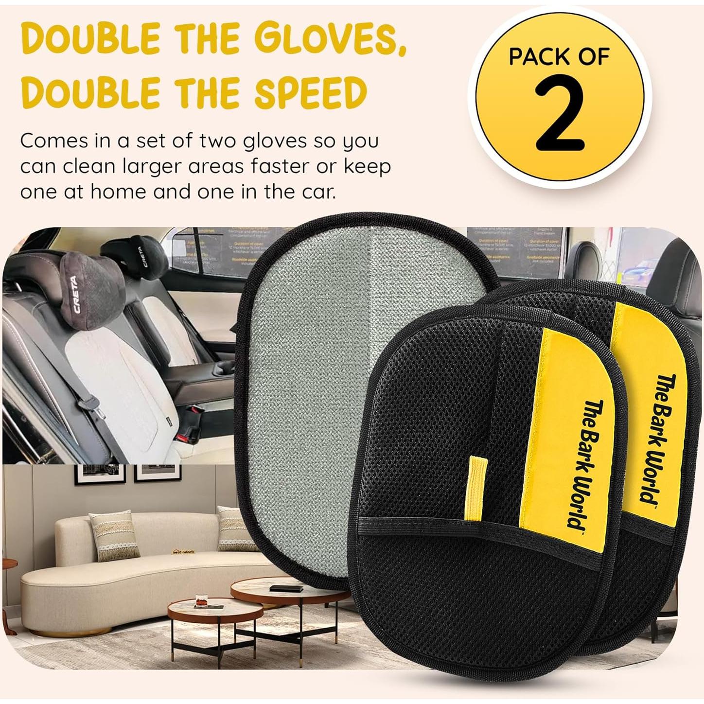 Guantes Electroestáticos para Remoción de Pelo de Mascota 2-Pack