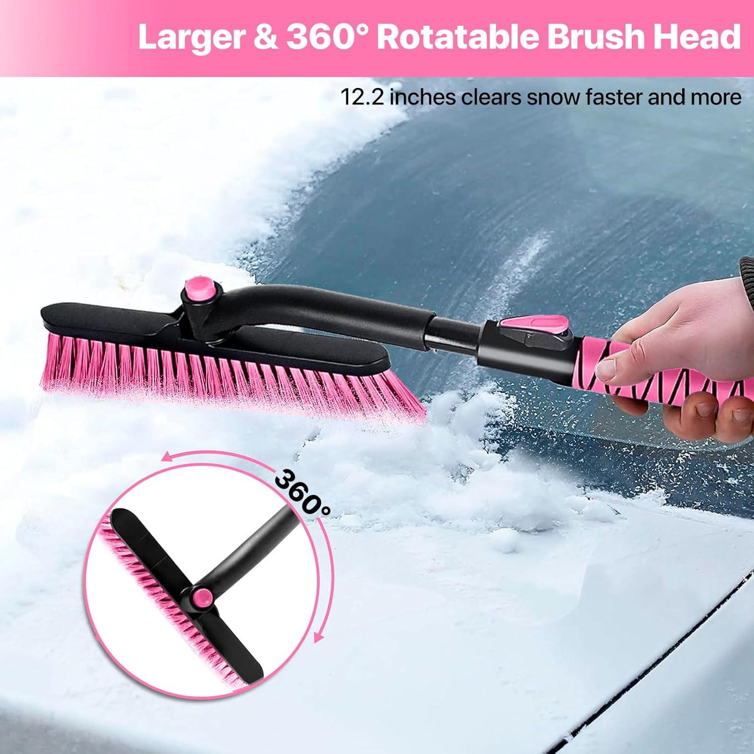 Raspador de Hielo y Cepillo de Nieve OUSHASAA 89.6-111.8 cm Rosa