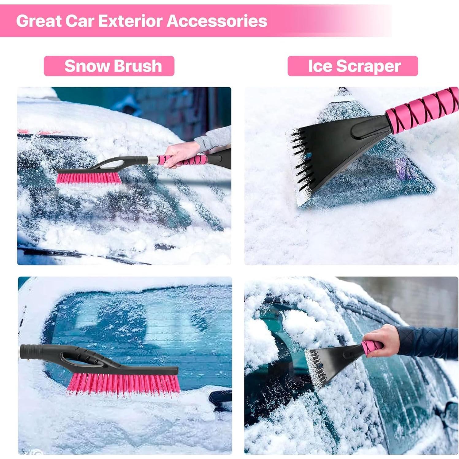 Cepillo y Raspador de Nieve OUSHASAA 68.58 cm Rosa 2 Piezas