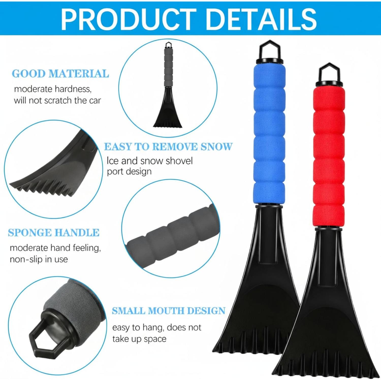 Raspador de Hielo Frienda 4 Piezas con Mango de Espuma