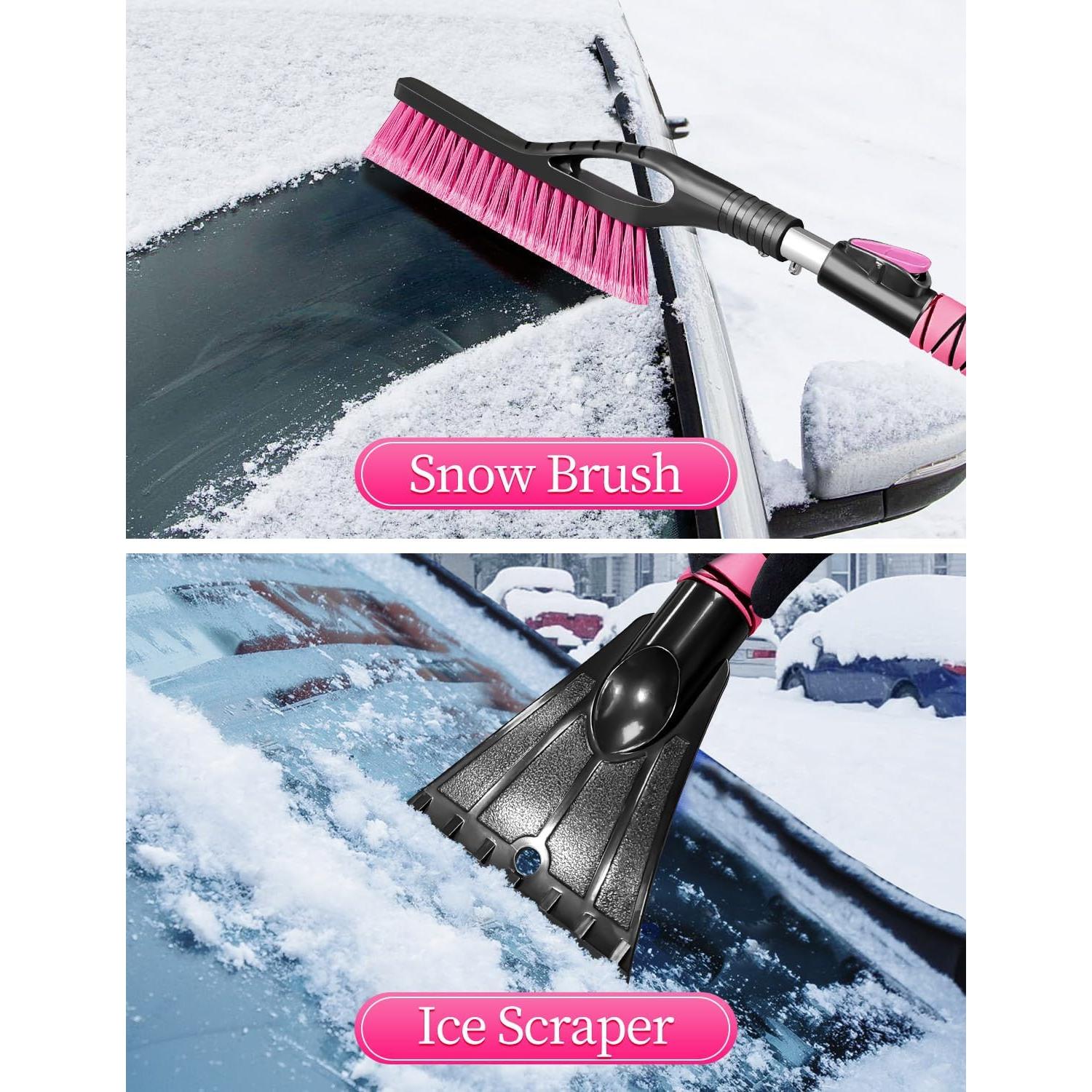 Raspador de Hielo y Cepillo HEEYA 2 en 1 Extensible 83.82 cm Rosa