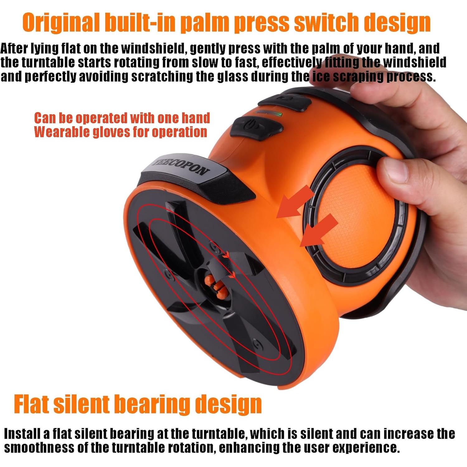 Raspador de Hielo Eléctrico YEECOPON AD-08305 3-en-1 Portátil