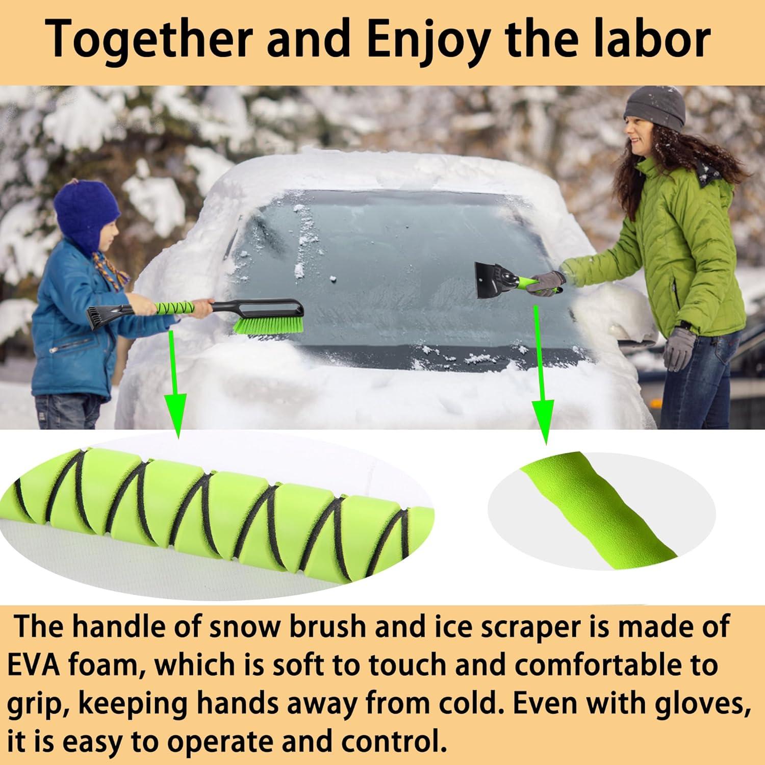Cepillo de Nieve YEECOPON 68.6 cm y Raspador de Hielo 25.4 cm