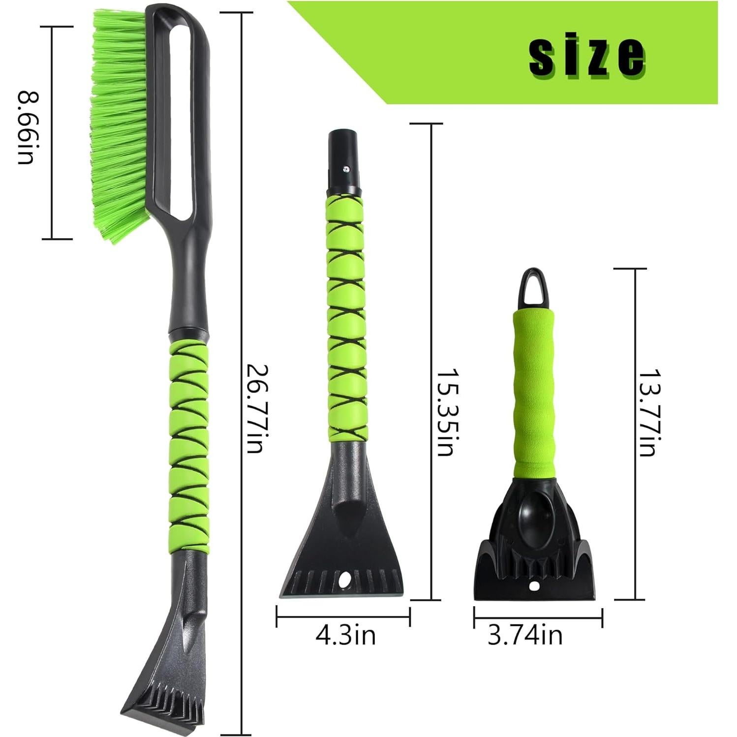 Cepillo de Nieve YEECOPON 68.6 cm y Raspador de Hielo 25.4 cm