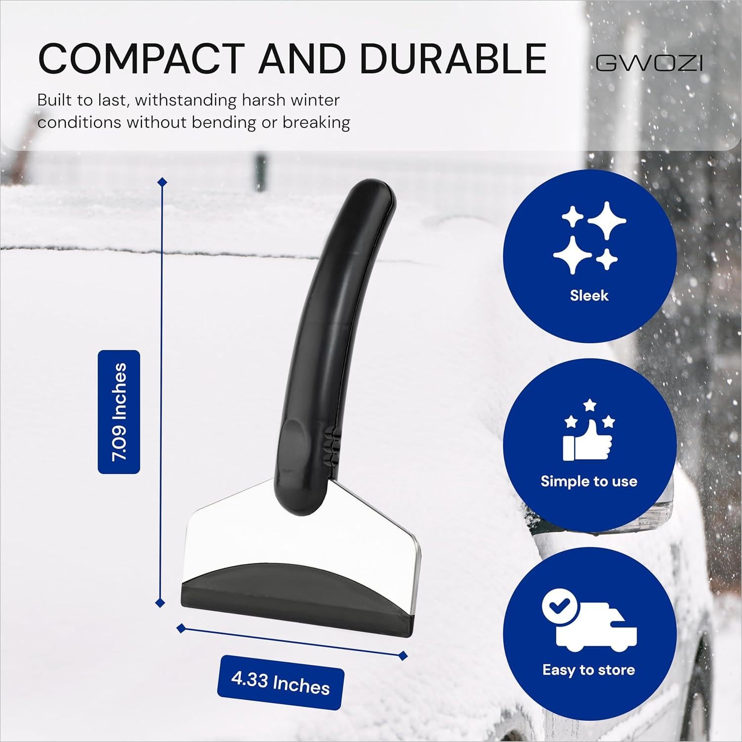 Raspador de Hielo GWOZI GW161 - Acero Inoxidable 2 Pcs