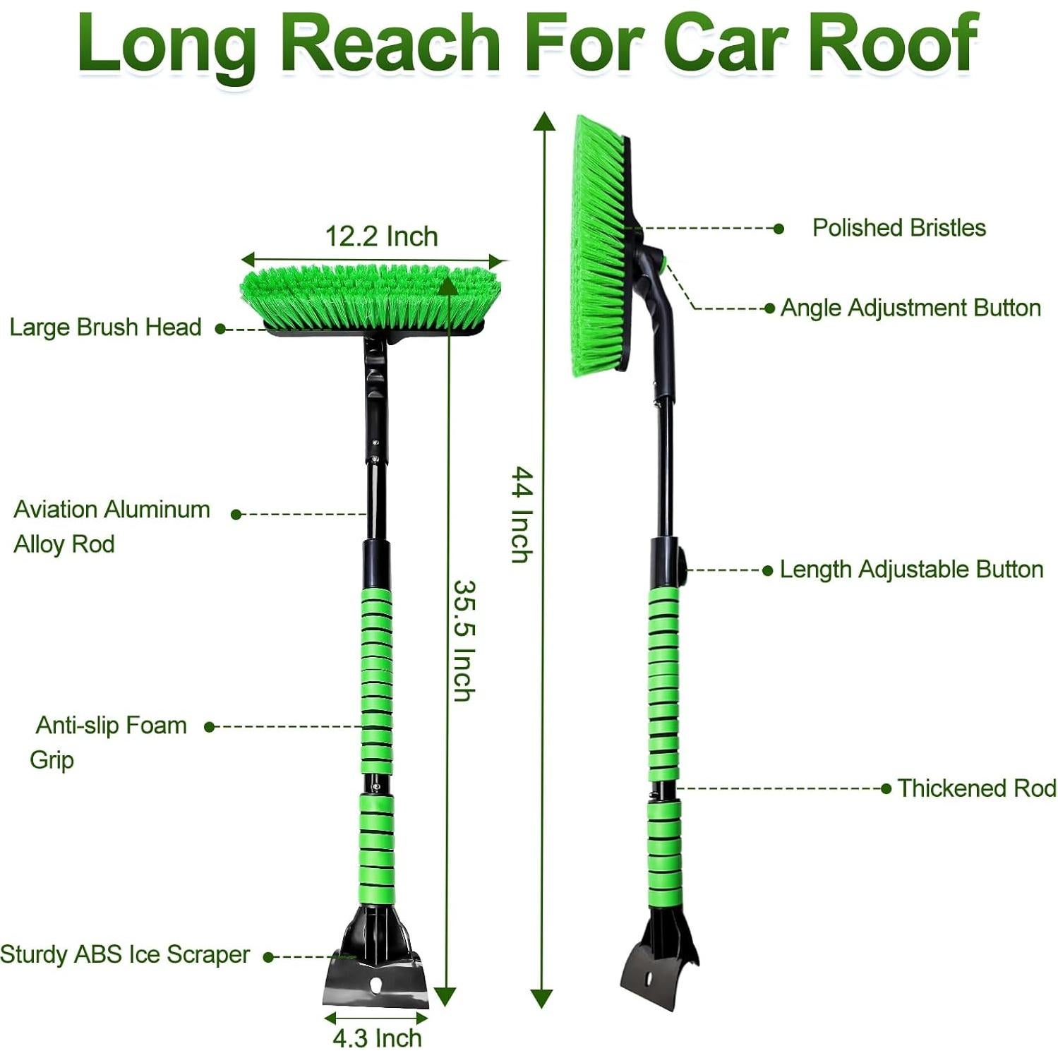 Raspador de Hielo y Cepillo de Nieve SEAAES 112 cm Verde