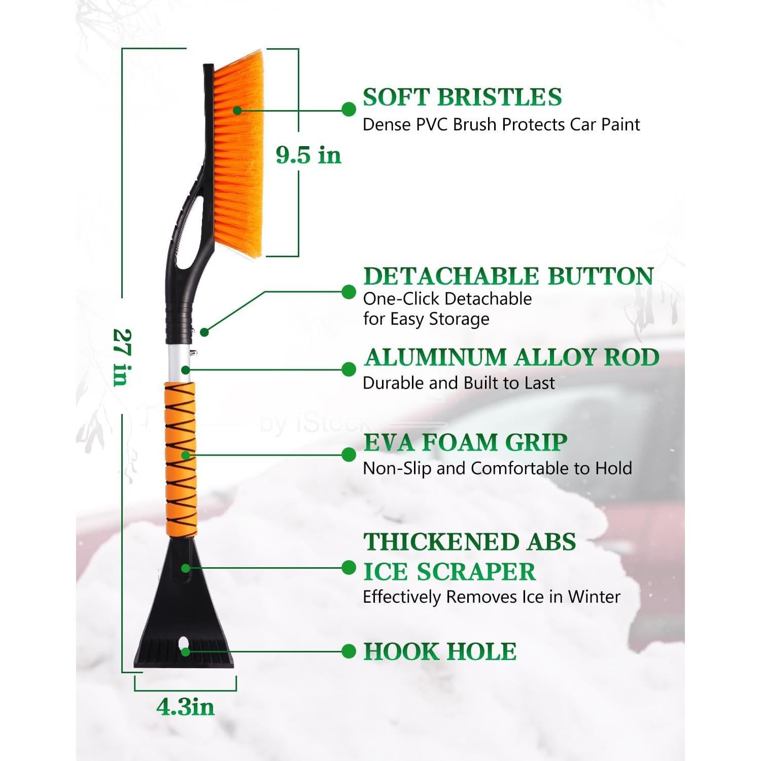 Paquete 2 Cepillos de Nieve y Raspador de Hielo ZERIXA