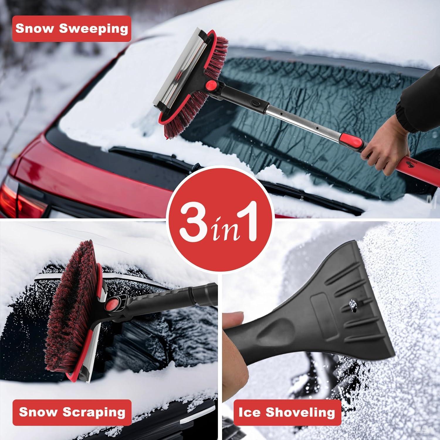 Cepillo de Nieve Extensible CARCAREZ 139.7 cm Rojo