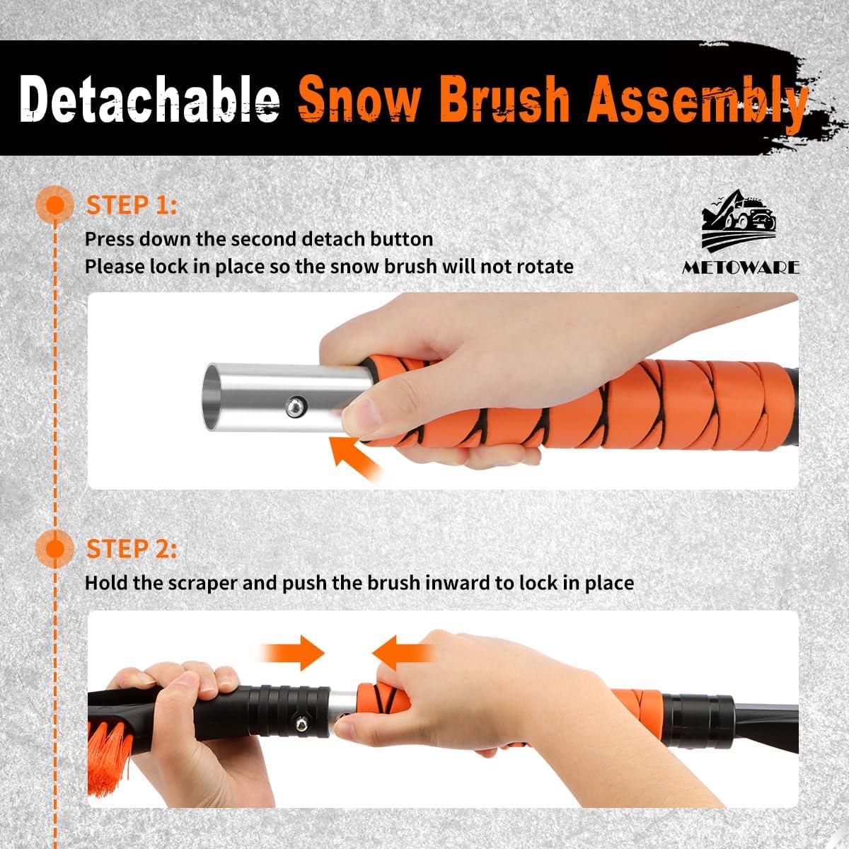 Cepillo de Nieve y Raspador de Hielo METOWARE 68.58 cm 2 Paquete