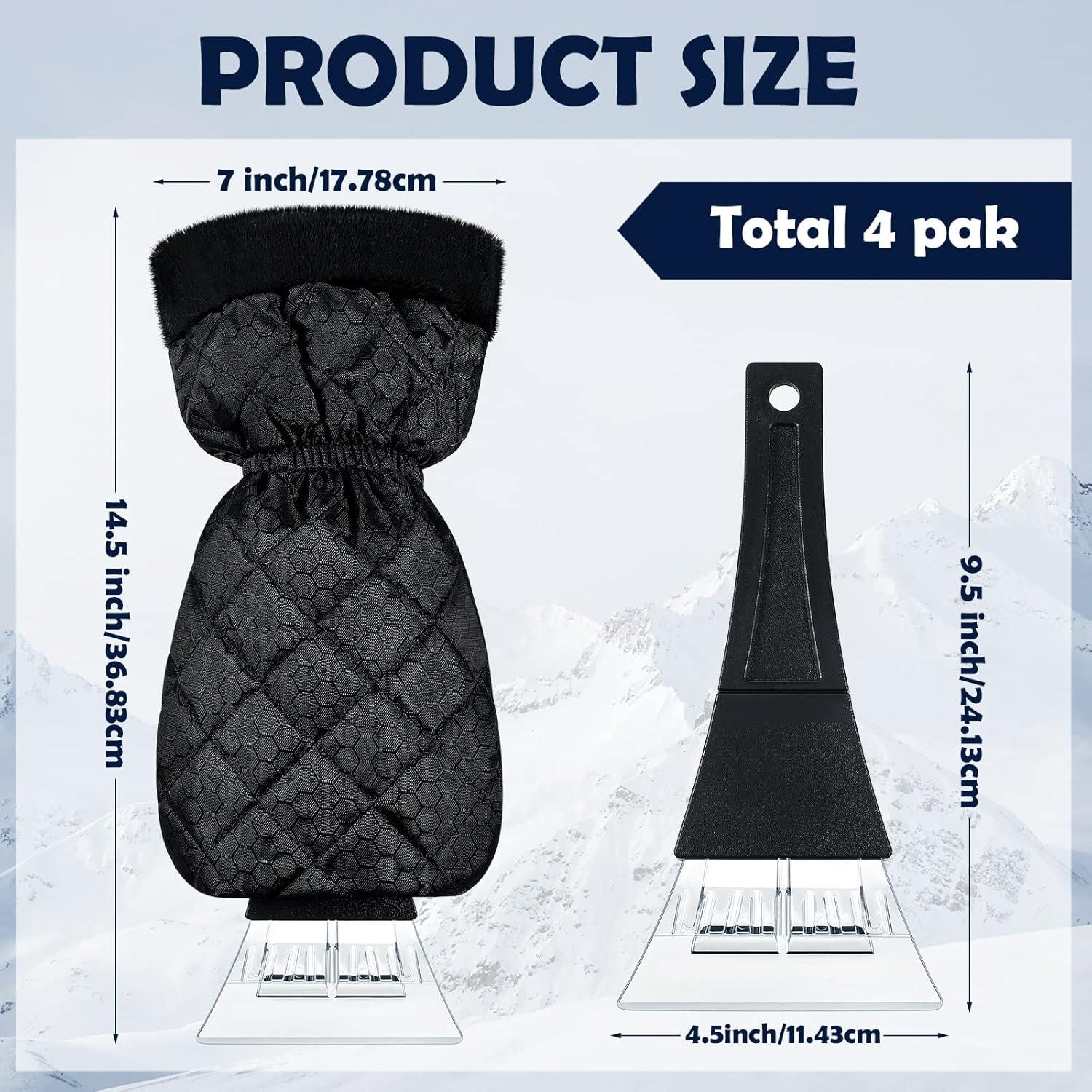 Raspadores de Hielo JaGely 4 Piezas con Guantes Impermeables