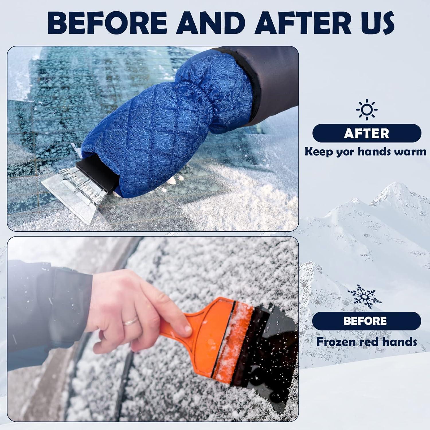 Raspadores de Hielo JaGely 4 Piezas con Guantes Impermeables