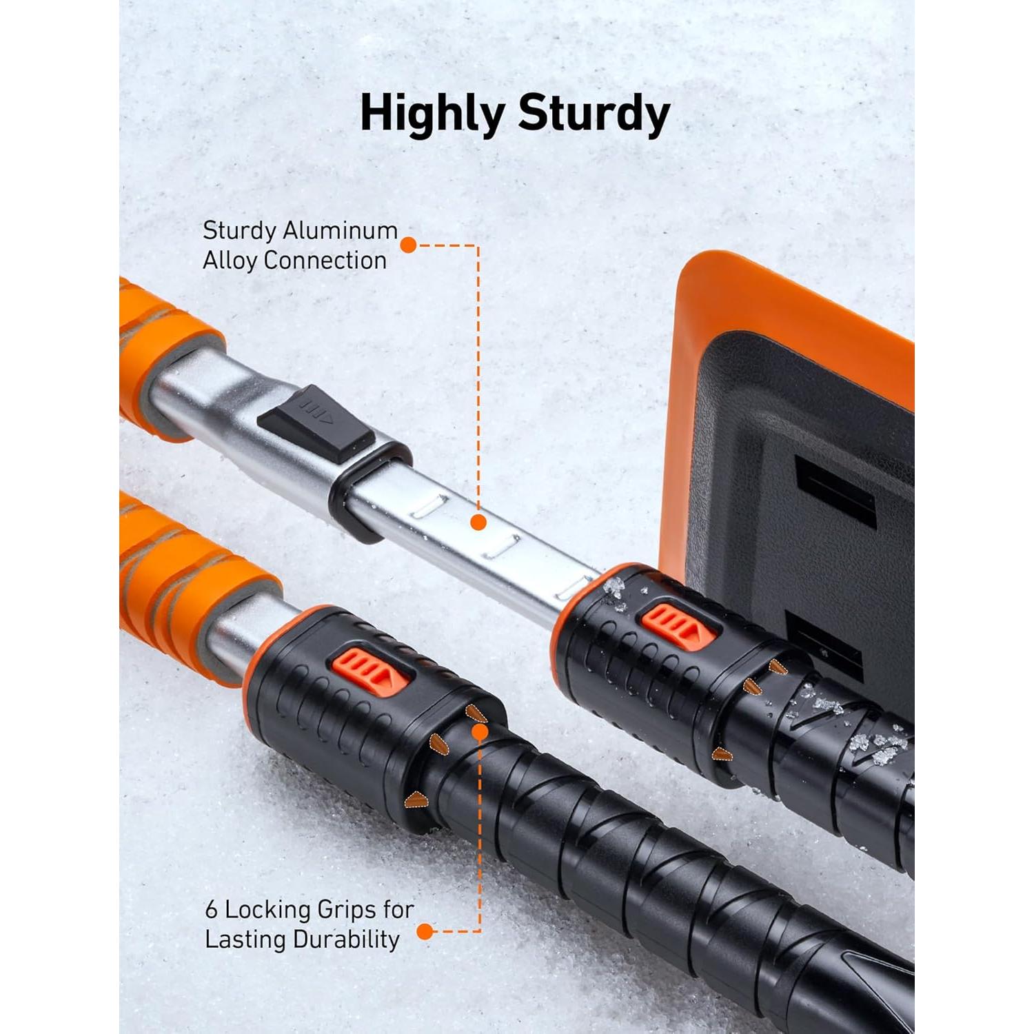 Cepillo de Nieve 2-en-1 AstroAI 120 cm con Raspador de Hielo