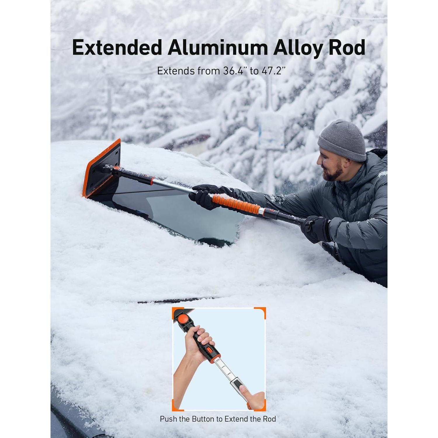 Cepillo de Nieve 2-en-1 AstroAI 120 cm con Raspador de Hielo