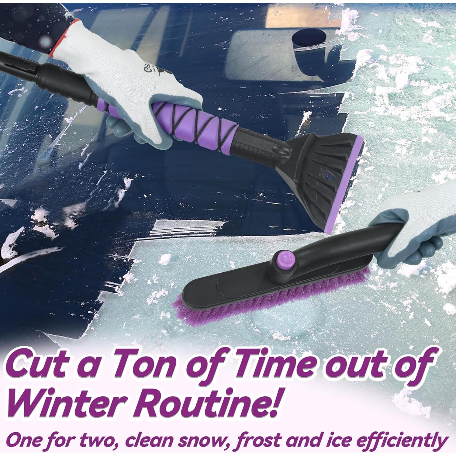 Gardzen Cepillo de Nieve y Raspador de Hielo 2-en-1 82cm