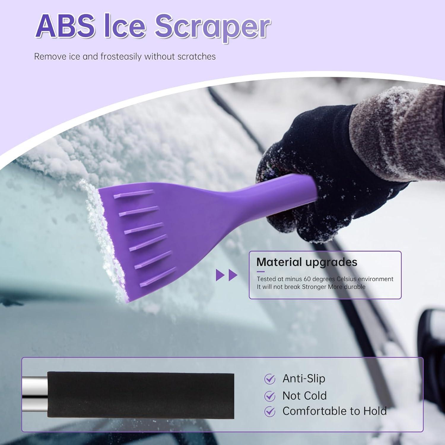 Raspador de Hielo y Cepillo de Nieve BESTYOU 125 cm Púrpura