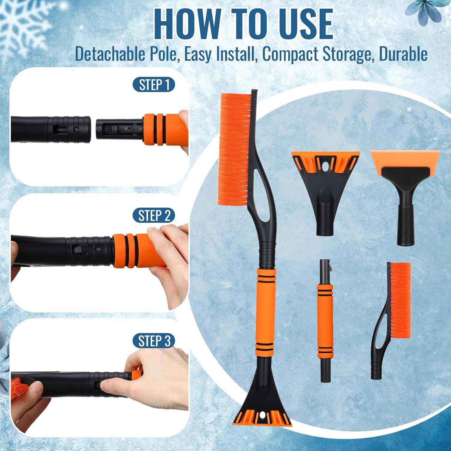 Set 3 en 1 Raspador de Hielo y Cepillo de Nieve Lasnten