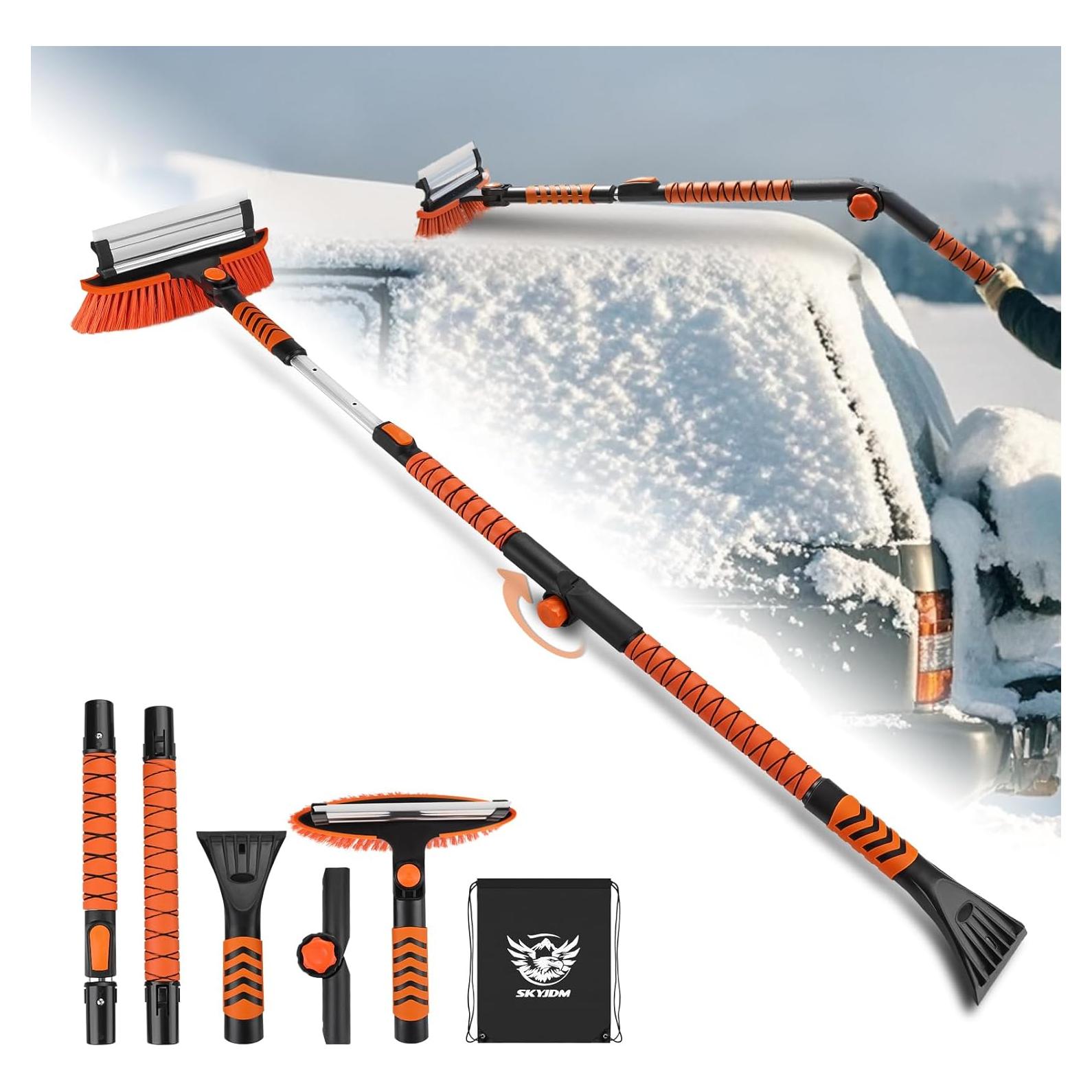 Cepillo de Nieve Plegable SKYJDM 158.5 cm Naranja Ajustable